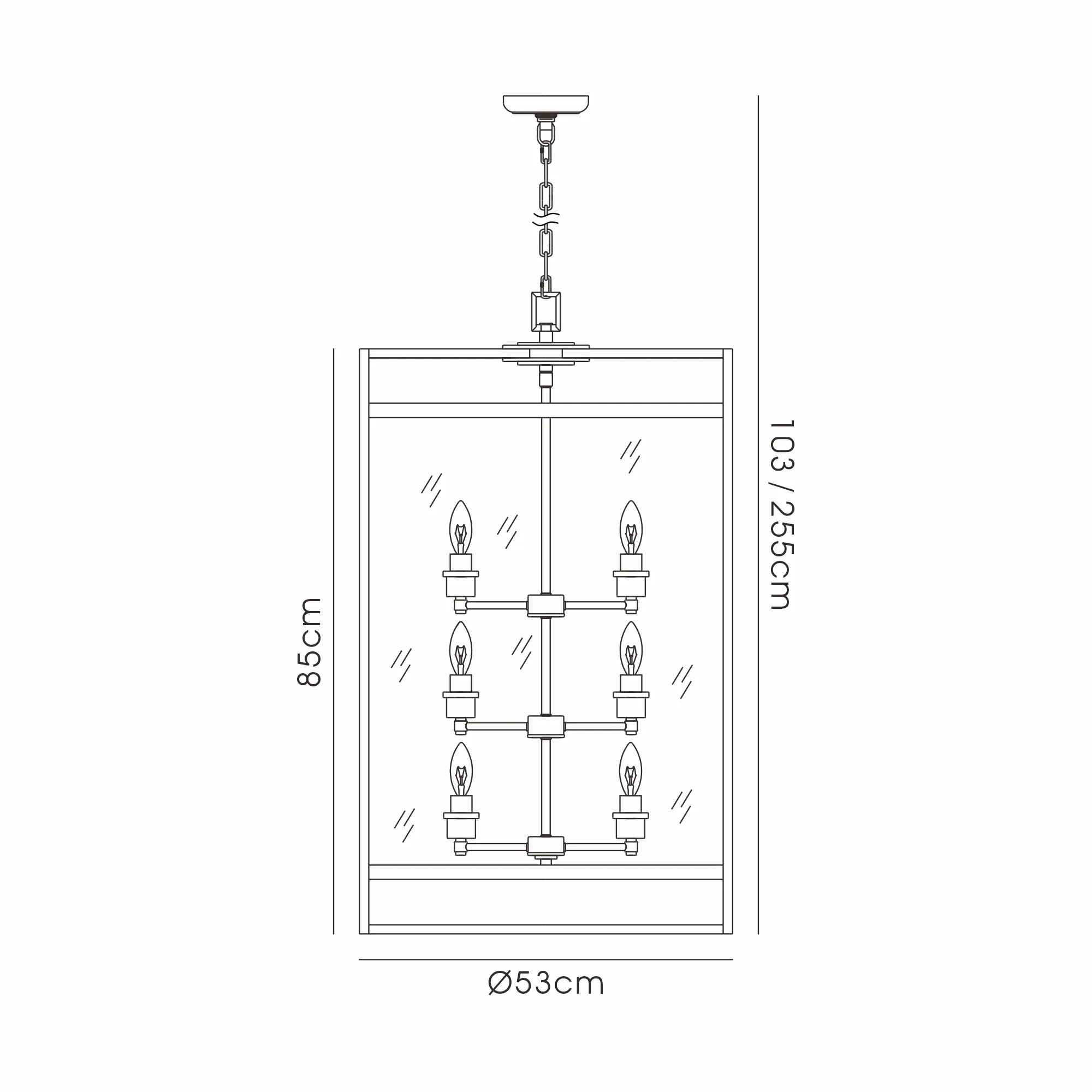Eaton Glass Pendant 12 Light (17.6kg) Polished Chrome IL31085  Diyas Eaton Polished Chrome